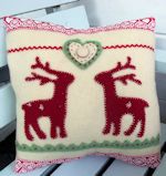 Nordic Reindeer Applique Cushion