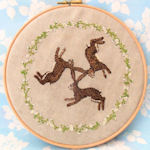 Three Hares Hand Embroidery