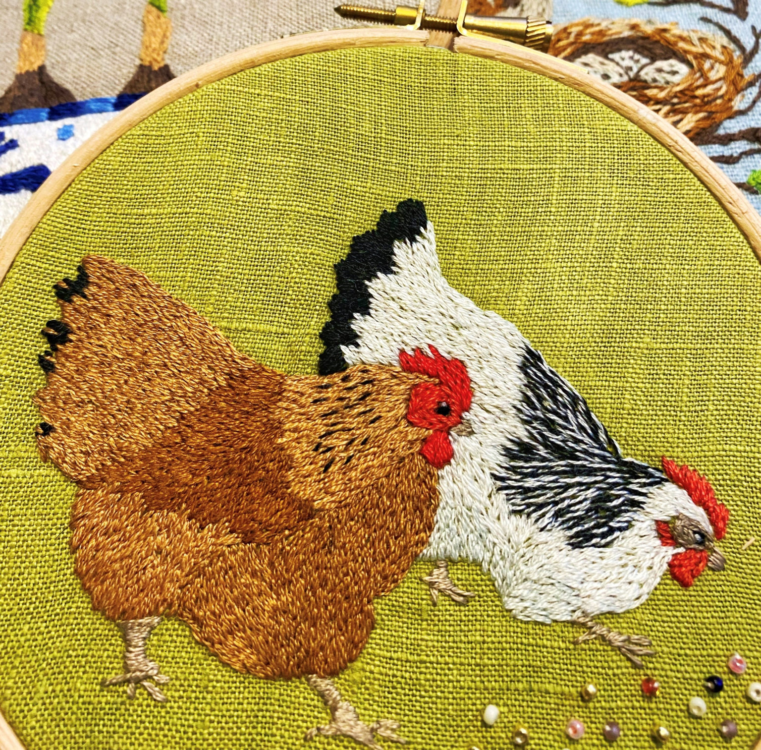 Fine Feathered Hens Hoop – Bustle & Sew