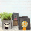 Animal Friends Applique Cache Pots