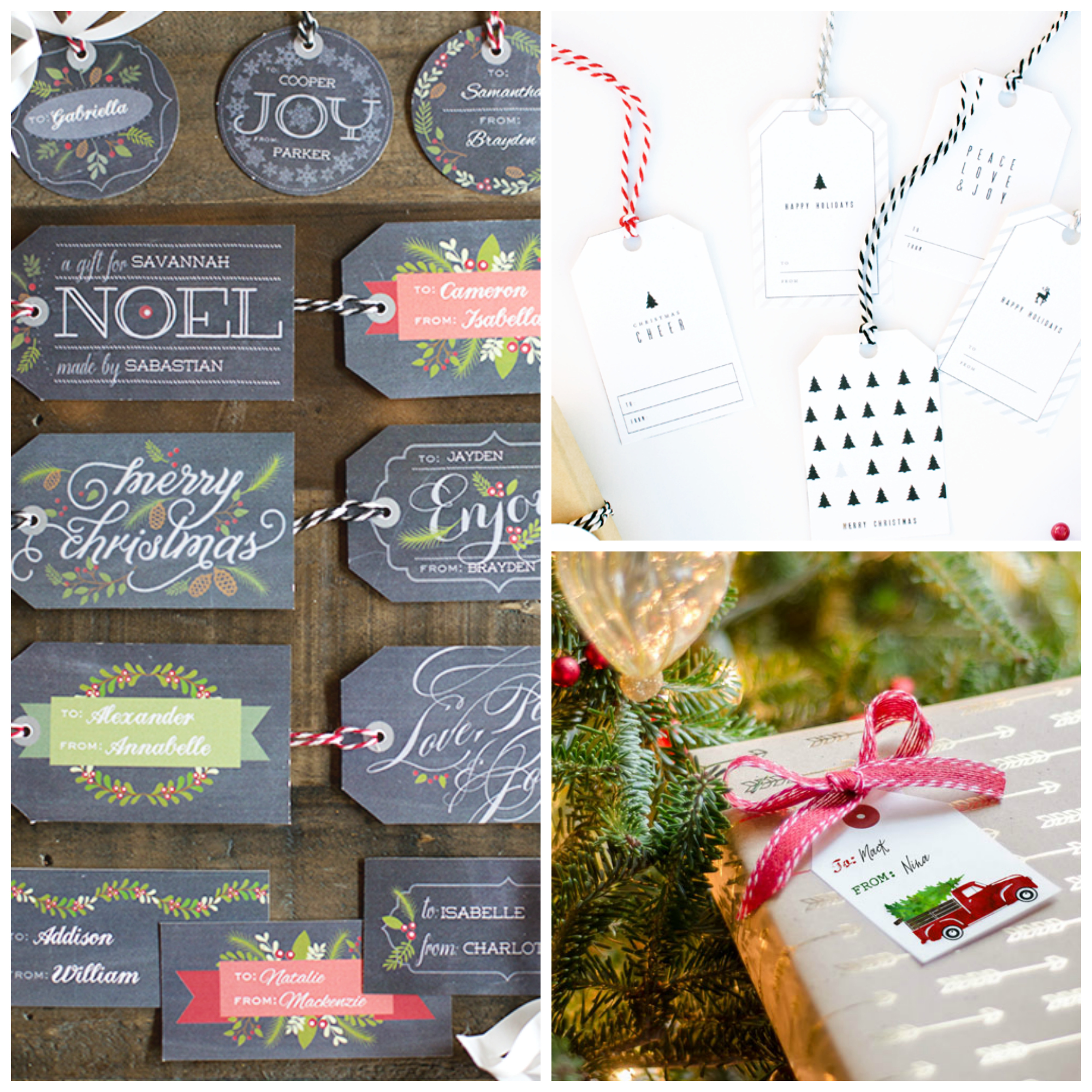 Holiday Gift Tags from Bustle & Sew
