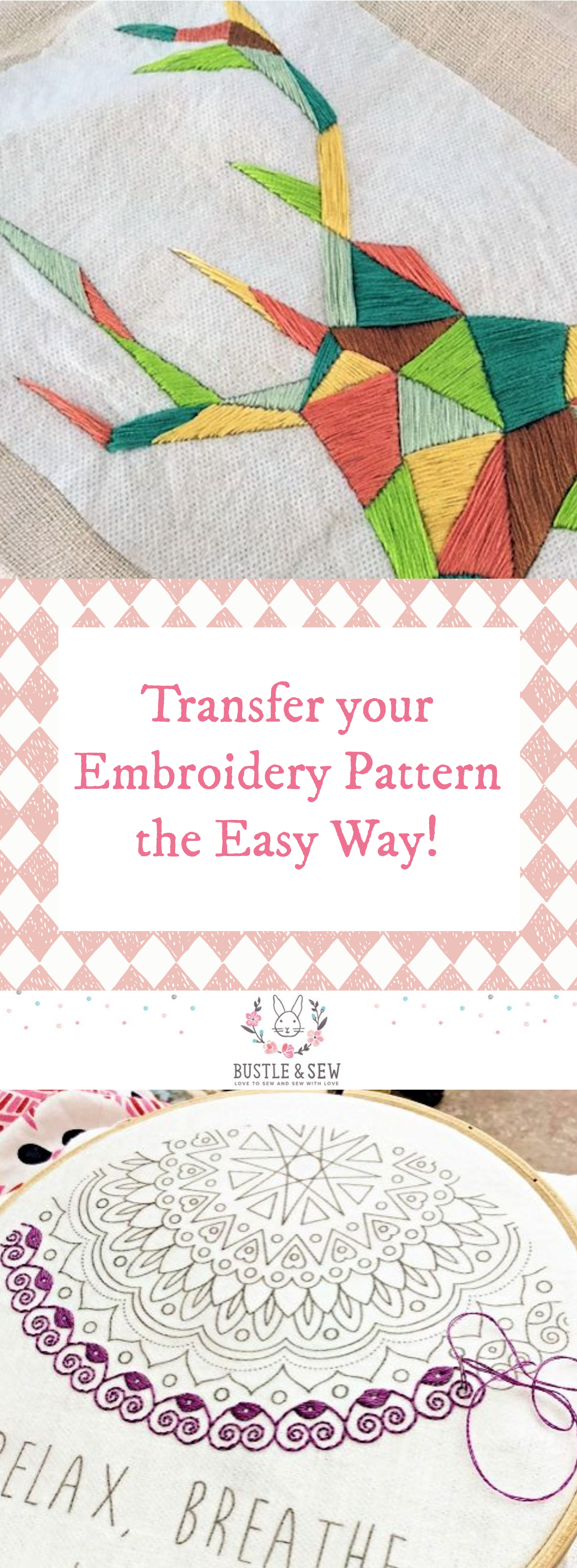 Transfer your Embroidery Pattern the Easy Way - tutorial from Bustle & Sew