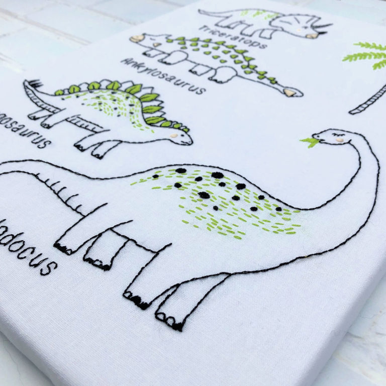 Freddie's Dinosaurs Embroidered Picture – Bustle & Sew